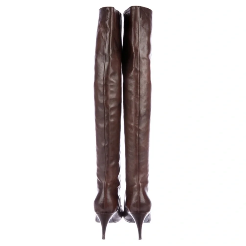 Chanel Leather Over the Knee Boots in size 6